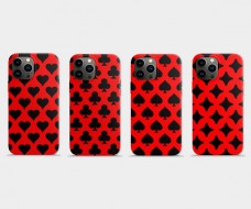 Playing Cards Symbols for Mobile Case Cover Red.