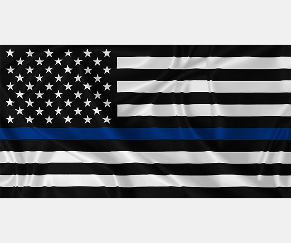 Image Vector Police Flag with Blue Line.