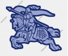 Medieval knight on horse blue