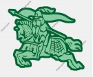 Medieval knight on horse green