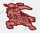 Medieval knight on horse red