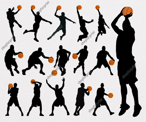Download Basketball Player Silhouette in Vector - EPS, AI, SVG