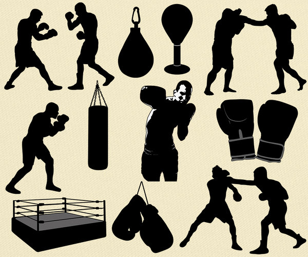 Silhouette Boxing Vector Pack