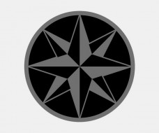 Black Compass Rose Circle Vector Image