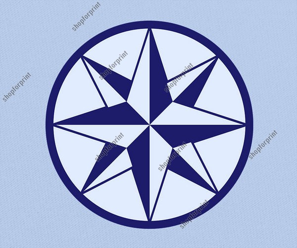 Compass Rose Vector - Five Images in Several Colors.