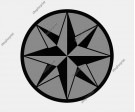 Grey Image Vector Compass Rose.