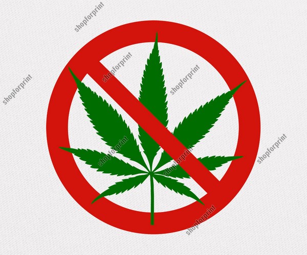 No Marijuana Sign Image Vector