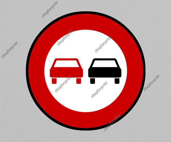 No Overtaking Road Sign Image in Vector
