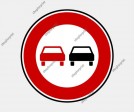 No Overtaking Road Sign Image in Vector