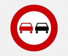 No Overtaking Road Sign Image in Vector