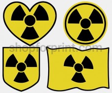 Radiation Hazard Symbol vector - Heart, Circle, Shield and Flag with a transparent background