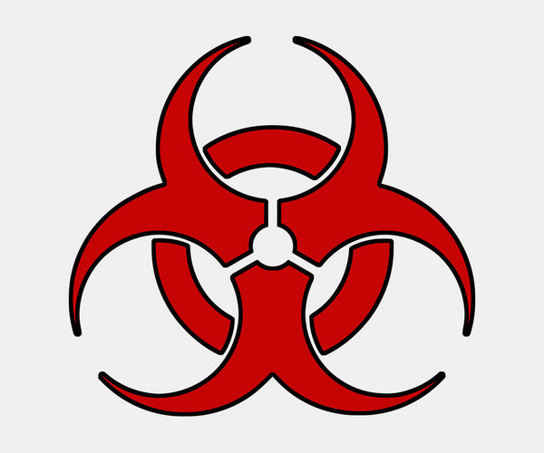 red biohazard sign