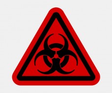 Red Biohazard Symbol. Five Images