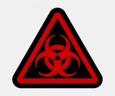 Red Biohazard Symbol. Five Images